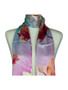 AamiraA Big Lotus Bloom Soft Mulberry Satin Silk Stole Women Long Scarf 