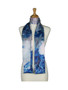 AamiraA White Peony Floret Soft Mulberry Satin Silk Stole Women Long Scarf 