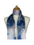 AamiraA White Peony Floret Soft Mulberry Satin Silk Stole Women Long Scarf 
