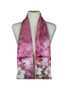 AamiraA Pink Flower Bouquet Soft Mulberry Satin Silk Stole Women Long Scarf