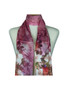 AamiraA Pink Flower Bouquet Soft Mulberry Satin Silk Stole Women Long Scarf