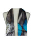 AamiraA Blue Butterfly Treasure Soft Mulberry Satin Silk Stole Women Long Scarf