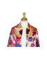 AamiraA Red Flower Mulberry Satin Silk Stole Women Square Scarf 