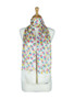 AamiraA Pink Blue Hearts Soft Mulberry Chiffon Silk Stole Women Scarf