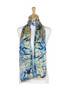 AamiraA Rose Strips Mulberry Chiffon Silk Stole Women Oblong Scarf