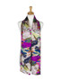 AamiraA Multicolor Stripes Mulberry Chiffon Silk Stole Women Scarf