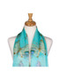 AamiraA Blue Butterfly Mulberry Chiffon Silk Stole Women Scarf