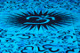 Blue Om Mandala Tapestry Bohemian Wall Hanging Throw Dorm Decor