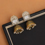 Cage Gold Oxidised Jhumka Earrings