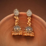 Golden Beads Oxidised Jhumka