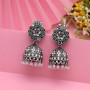 Silver Dome Oxidised Earrings