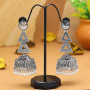 Silver Triangle Shaped Oxidised Large Jhumka