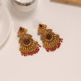 Maroon Color Matte Gold Earrings