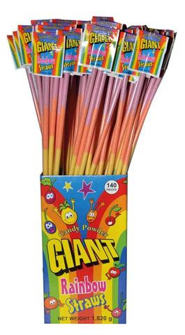 Giant Rainbow Straws Candy Powder 13g