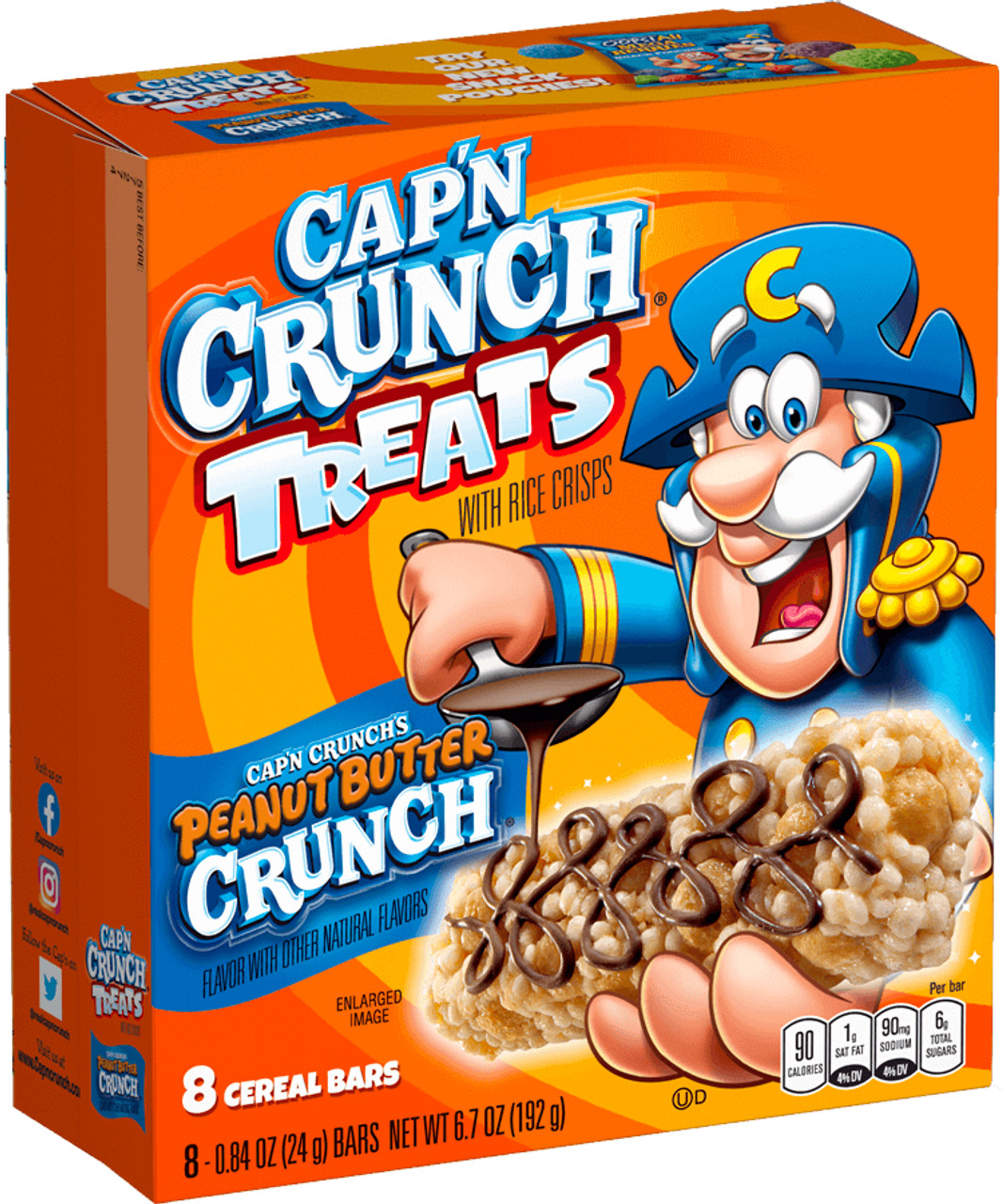 CAP'N CRUNCH Peanut Butter Cereal Treat Bars 192g 8 Bars (Captain