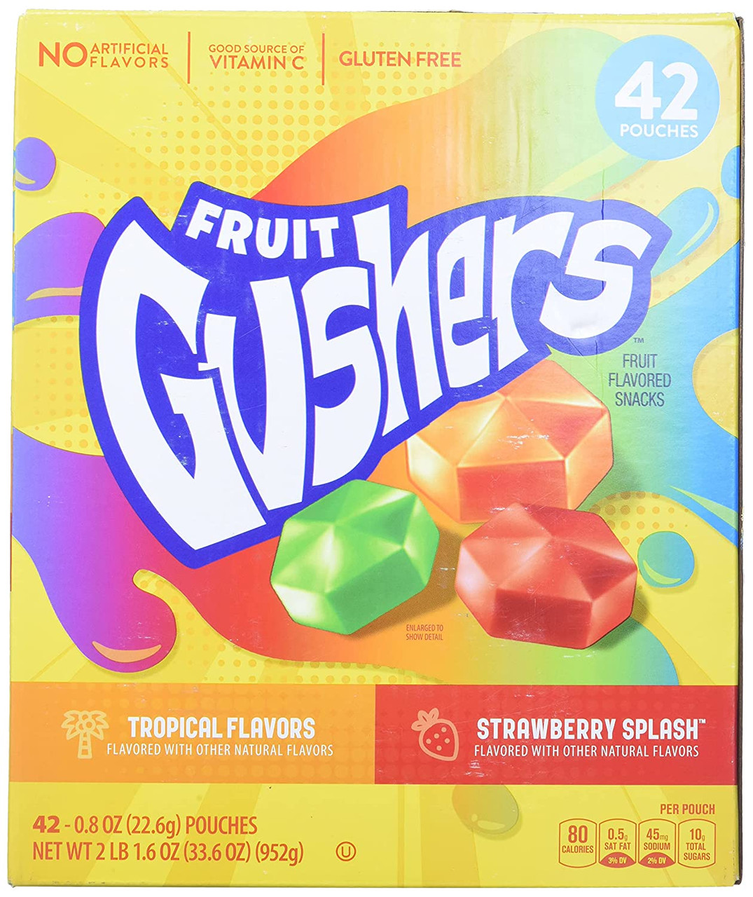 Fruit Gushers Fruit Flavoured Snacks 952g (42 Pouches)