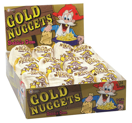 Gold Nuggets Bubble Gum 50g