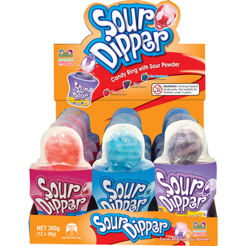 Sour Dipper Candy Ring w/sour Powder 30g