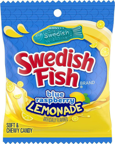 Swedish Fish Blue Raspberry Lemonade Chewy Candy 102g