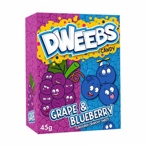 Dweebs Grape & Blueberry crunchy candy 45g UK