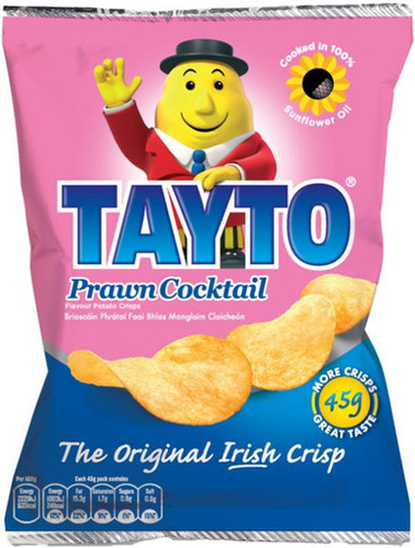 Tayto Prawn Cocktail Crisps 37g - The Original Irish Crisp