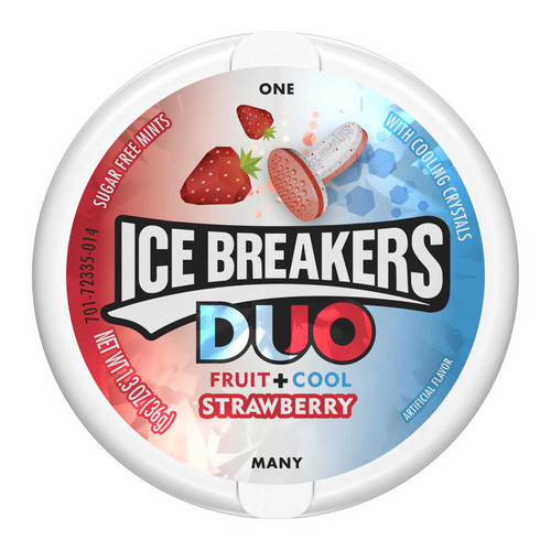 ICE BREAKERS - Strawberry Duo Fruit + Cool Sugar Free Mints