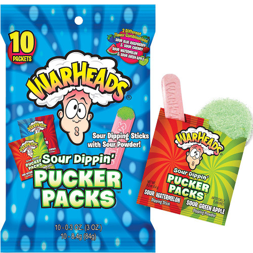 Warheads Sour Dippin Pucker Packs 10pk