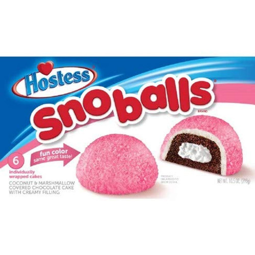 Hostess Snoballs - 6 Pack Box (Coconut, Marshmallow & Creamy Choc Cake)