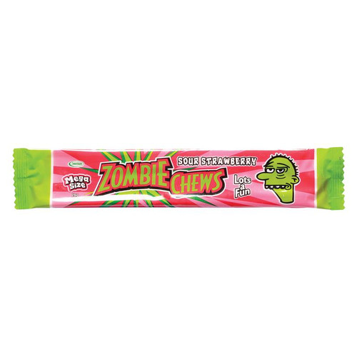 Zombie Chews Strawberry - Sour Chew Bar 28g