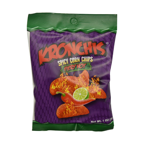 Kronchis Spicy Corn Chips w/lime Fiery Hot 28g