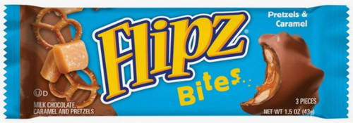 Flipz Bites Milk Chocolate Caramel and Pretzel 43g