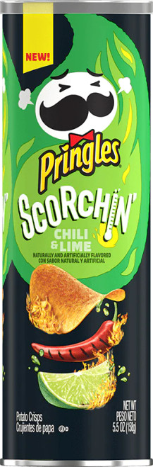 PRINGLES USA - SCORCHIN Chili & Lime Potato Crisps 158g