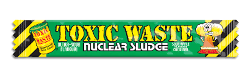 Toxic Waste Nuclear Sludge Sour Apple Candy Chew Bar 20g