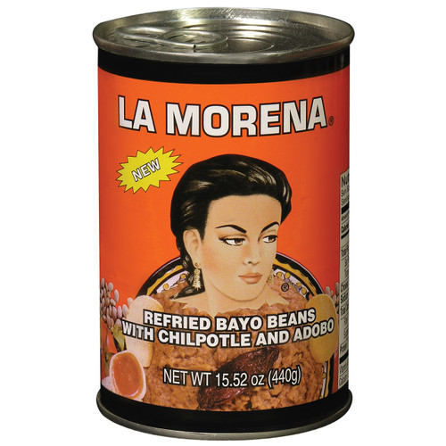 La Morena Refried Bayo Beans with Chipotle and Adobo 440g