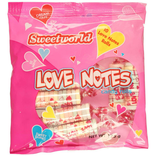 Sweetworld Love Notes Candy Rolls 175g (10 Piece)
