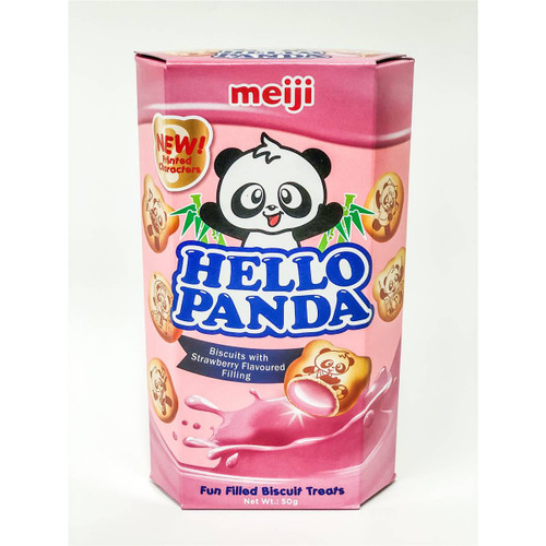 Meiji Hello Panda Biscuits w/ Strawberry Flavoured Filling 50g