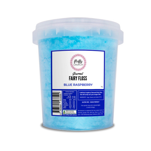 Fluffy Crunch Gourmet Fairy Floss Tub 50g - Blue Raspberry