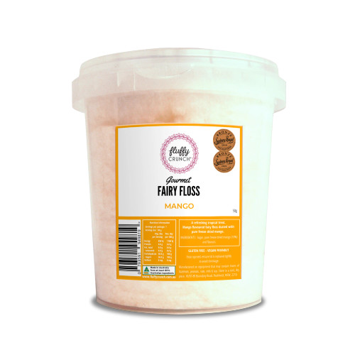 Fluffy Crunch Gourmet Fairy Floss Tub 60g - Mango