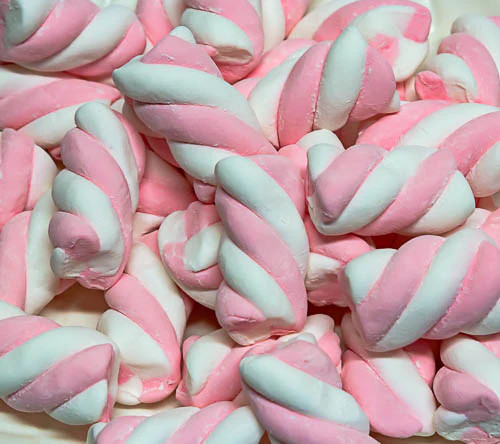 Pink White Marshmallow Twists 800g Pack