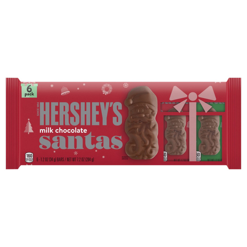Hershey Milk Chocolate Santas 6 pack 204g