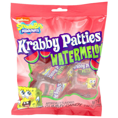 Spongebob Sour Krabby Patty Gummy Watermelon Candy Bag 72g