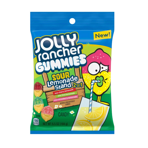 Jolly Rancher Gummies Sour Lemonade Stand Bag 184g