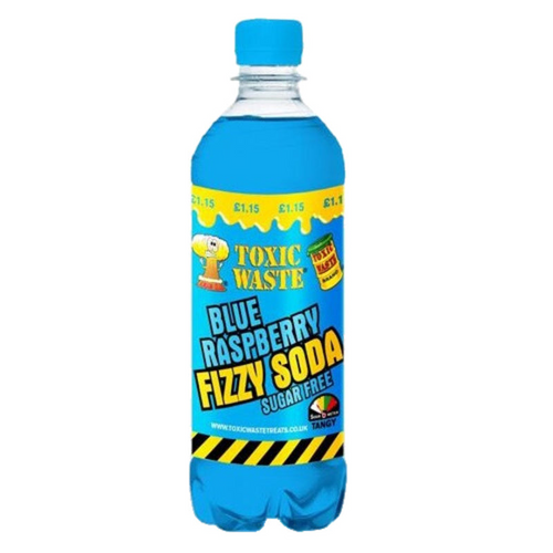 Toxic waste Blue Raspberry Fizzy Soda Sugar Free 500ml UK