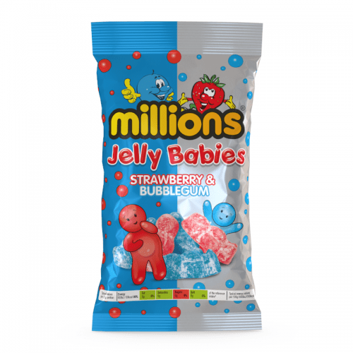 Millions Jelly Babies Strawberry & Bubblegum 190g UK