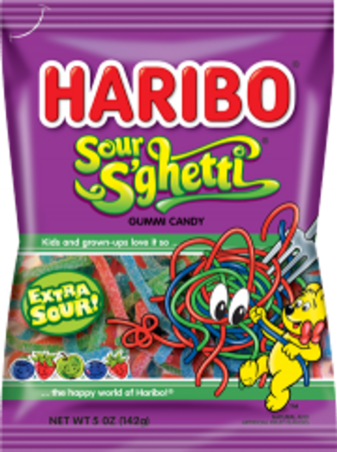 HARIBO Sour S'ghetti gummi candy 142g bag