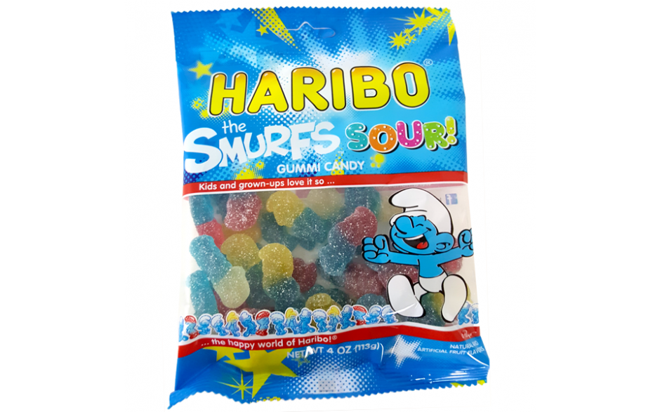 HARIBO The Smurfs Sour Gummi Candy Bag 113g