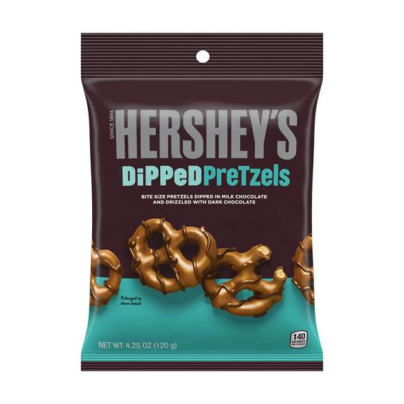 Hersheys Milk Chocolate Dipped Pretzels Bag 120g USA Candy Factory