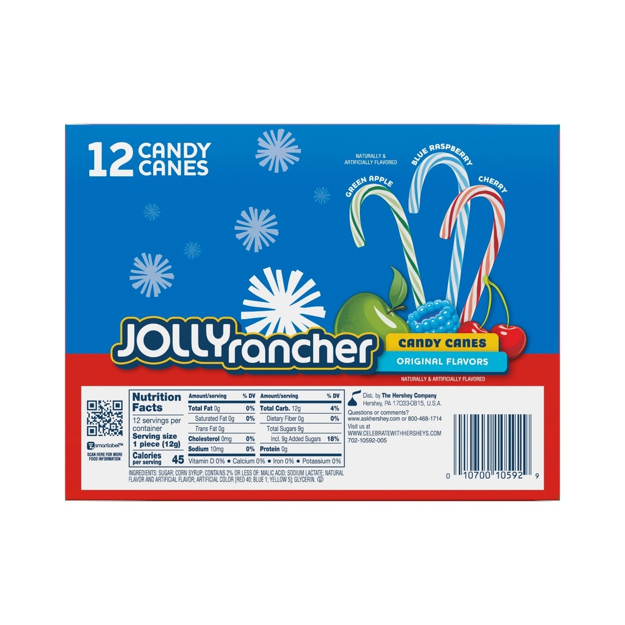 Jolly Rancher Christmas Candy Canes 12 Pack USA Candy Factory