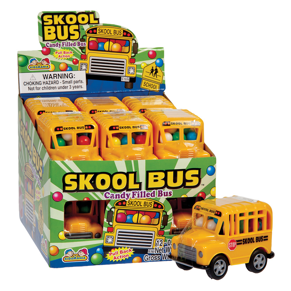Kidsmania Skool Bus pull back bus w/ candy