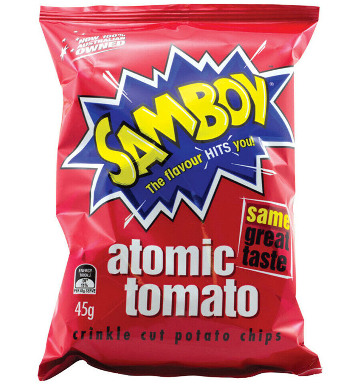 Samboy Atomic Tomato Crinkle Cut Potato Chips 45g 2669